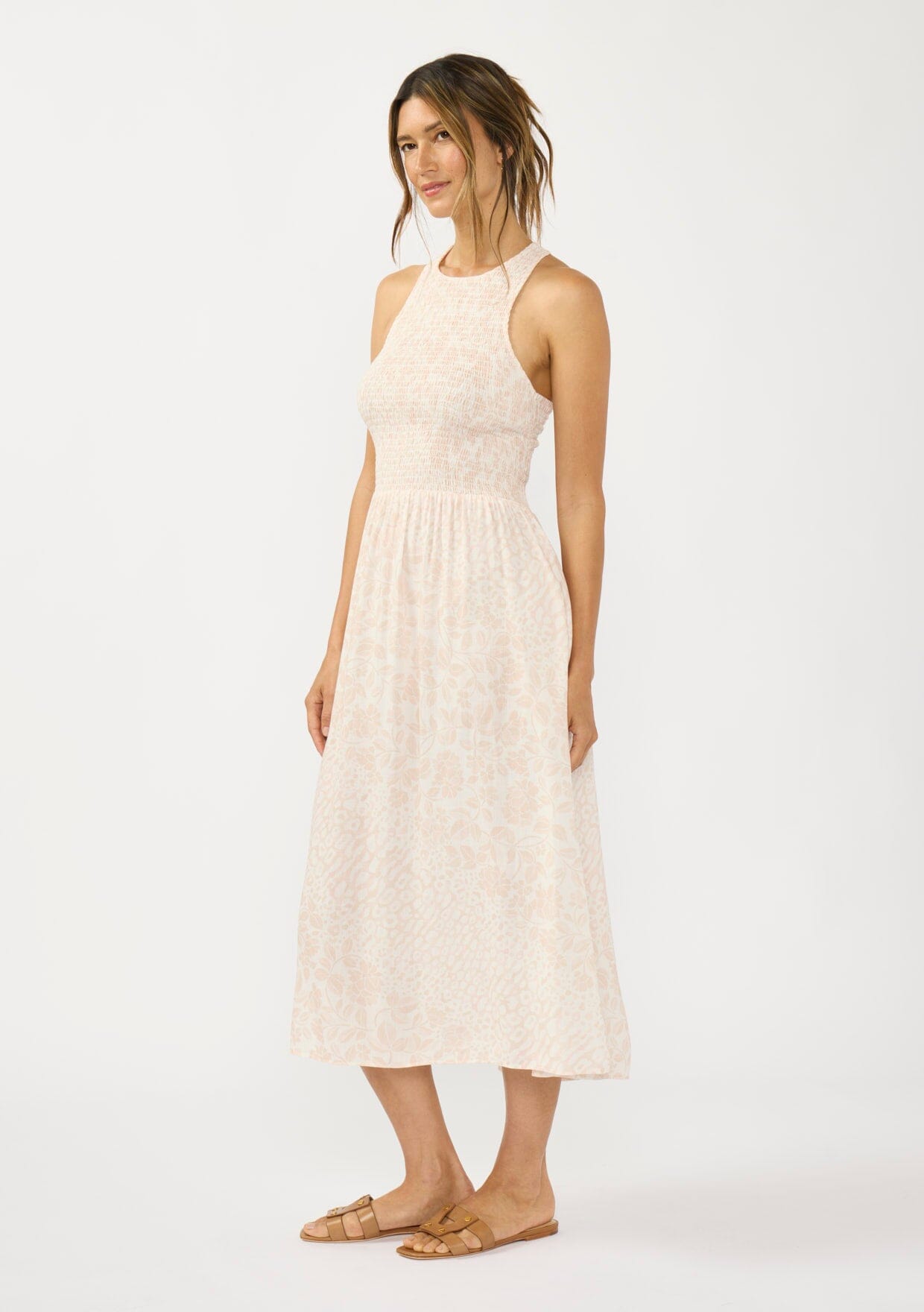 Misa Smocked Midi Dress
