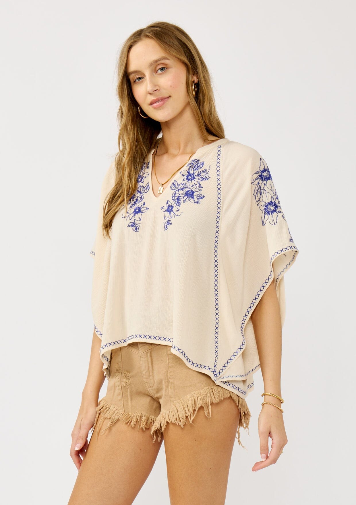 So Free Embroidered Top