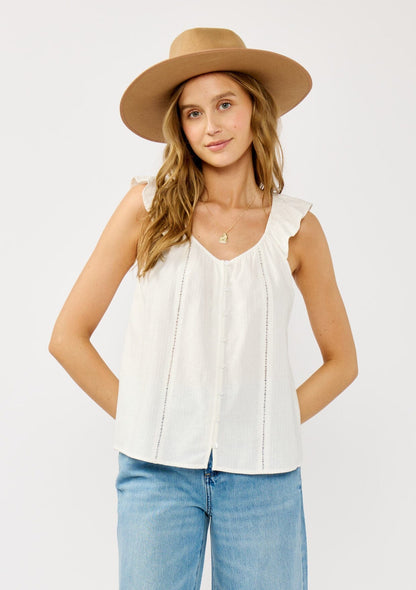 Lenara Button Front Top