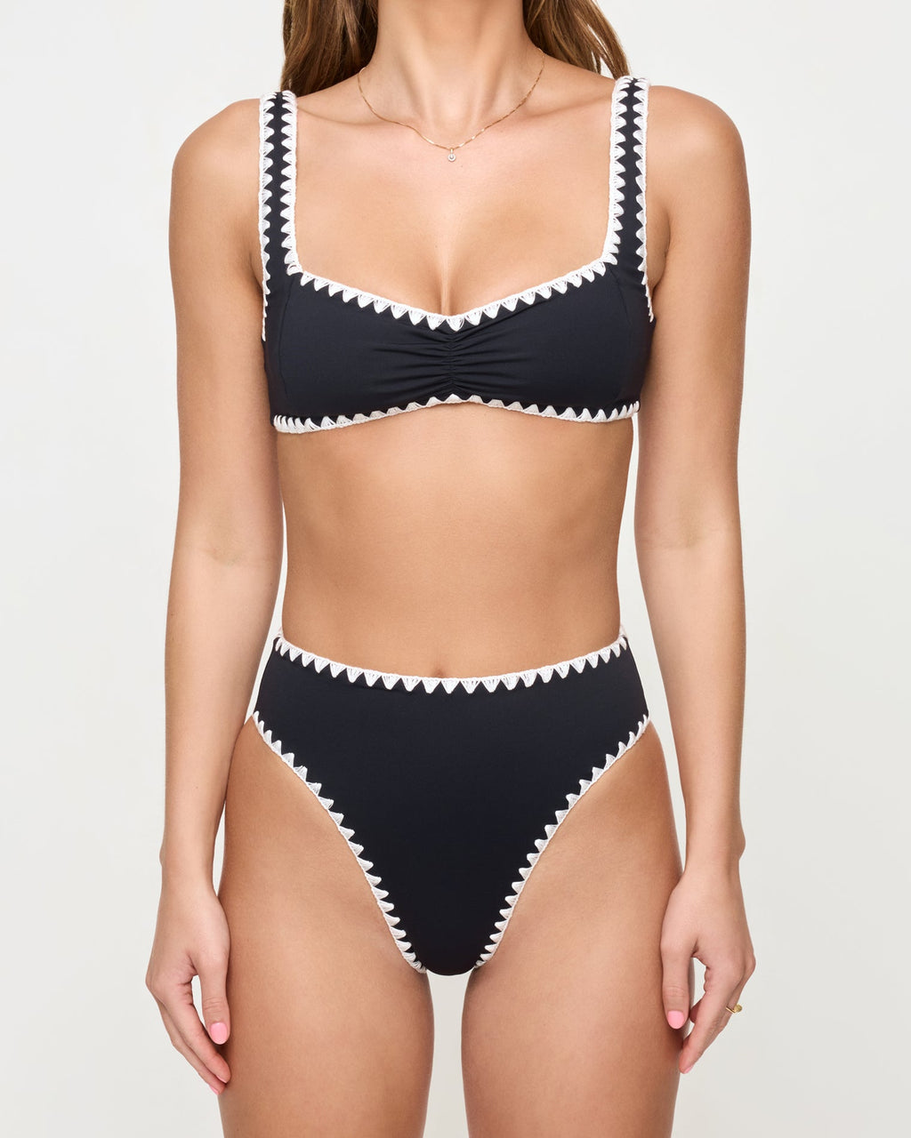 Savannah Bikini Bottom - Black-Cream