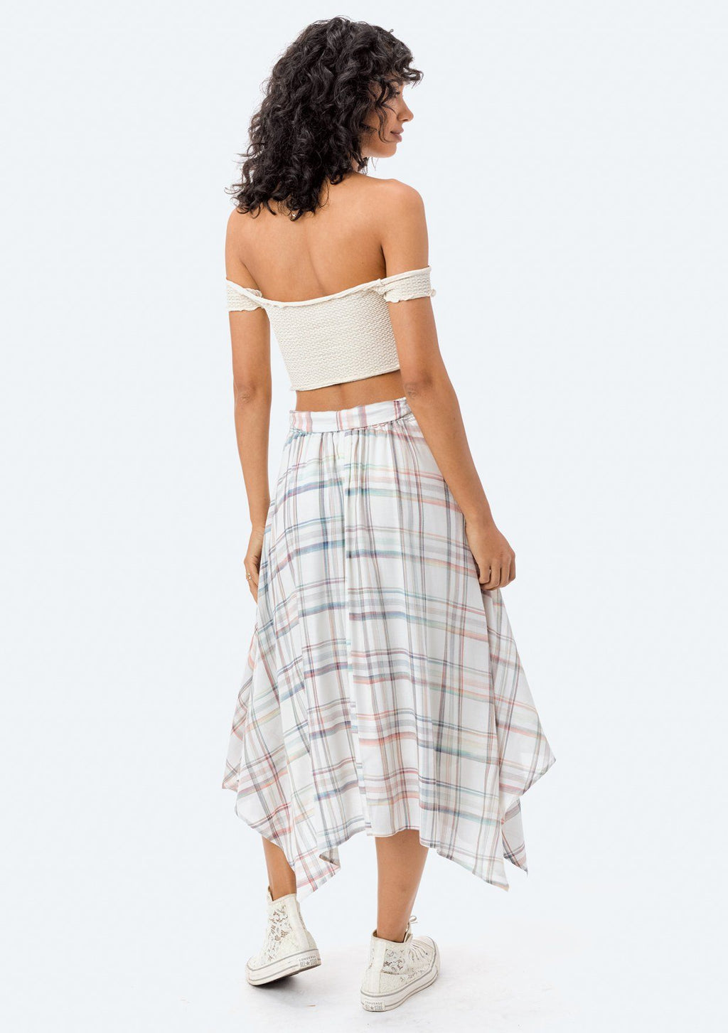 Dara Asymmetrical Plaid Skirt