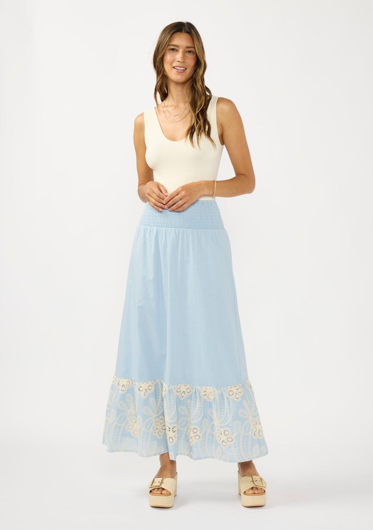 Addy Embroidered Maxi Skirt