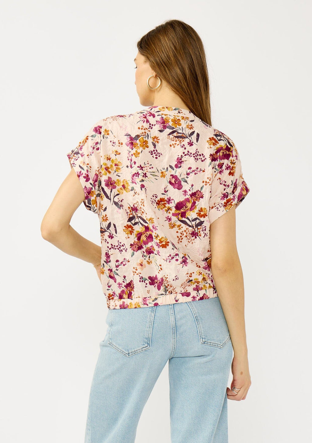 Dusty Blooms Twist Front Top