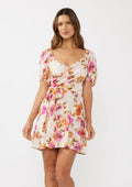 Blushing Meadow Tie Waist Mini Dress