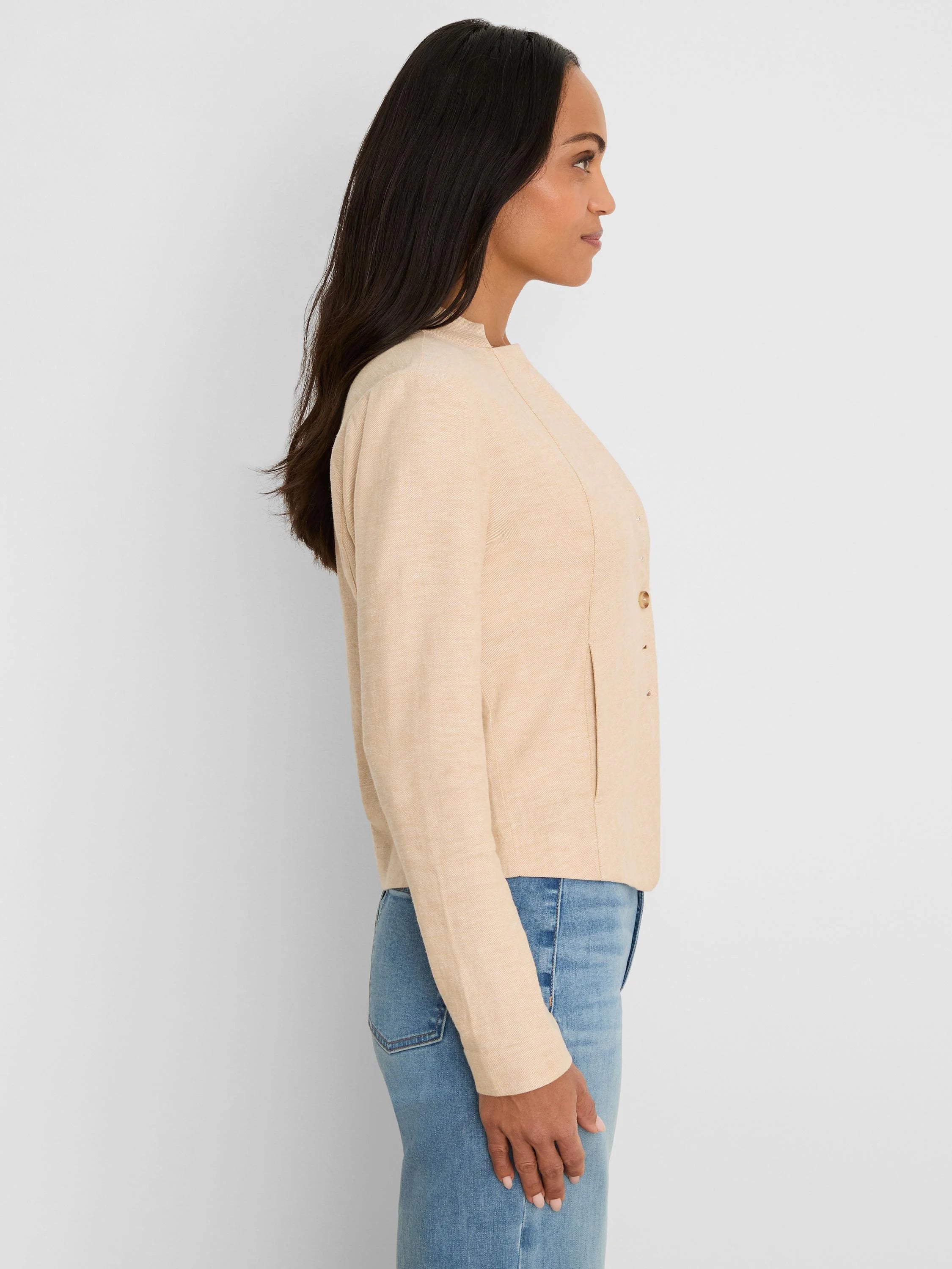 Seams To Be Stretch Linen Jacket
