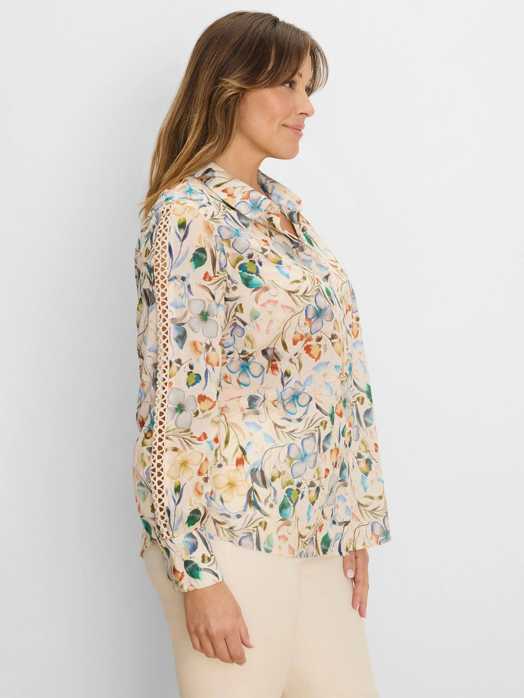 Pressed Flowers Cotton Lawn Shirt