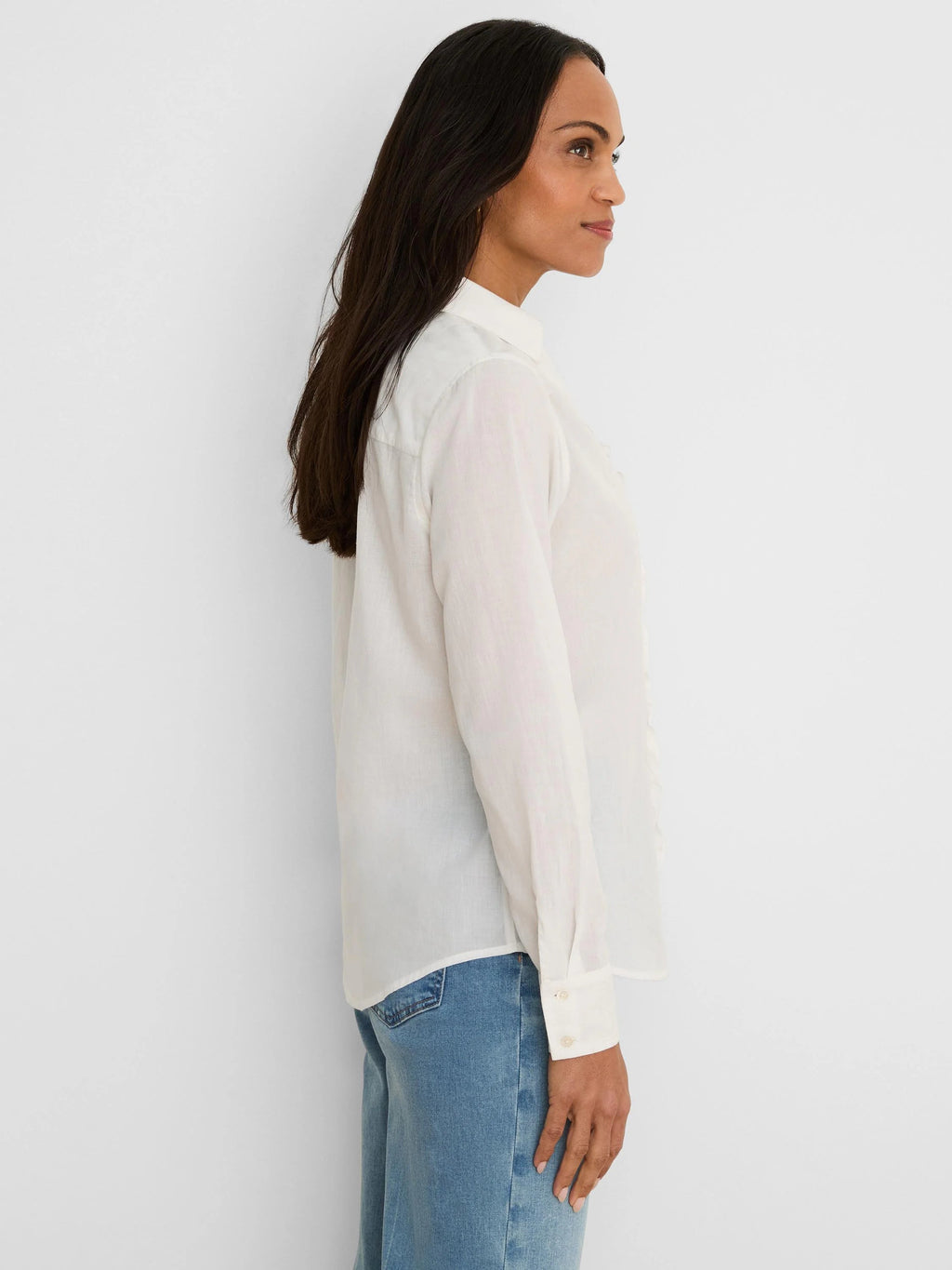 Ruffled Cotton Shirt
