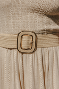 Lucienne Large Rectangle Braided Woven Belt Natural