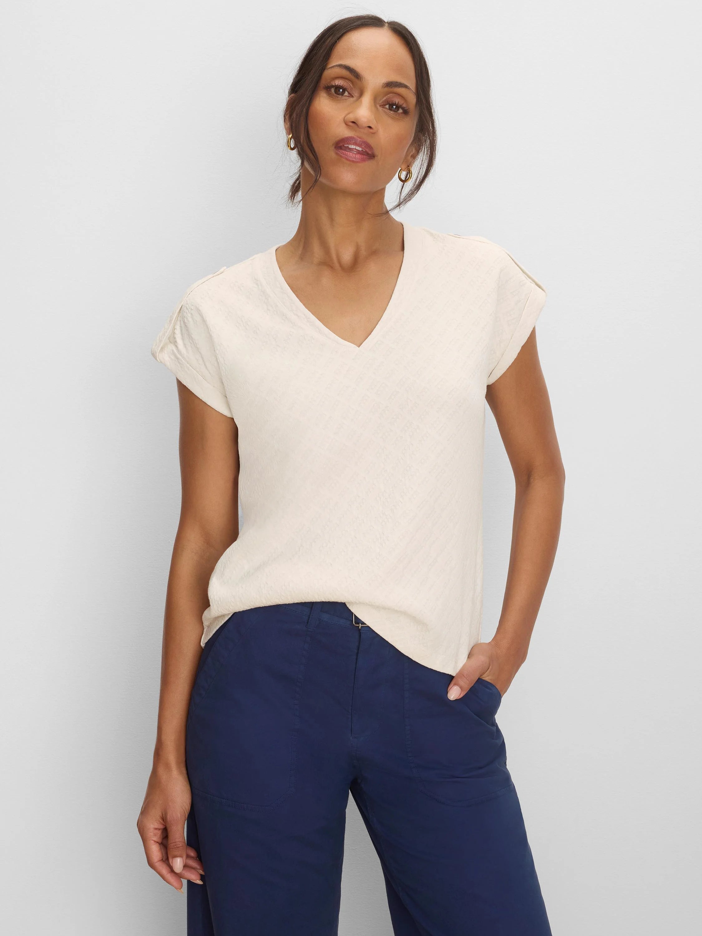 NZT Lace Knit Cap Sleeve Tee