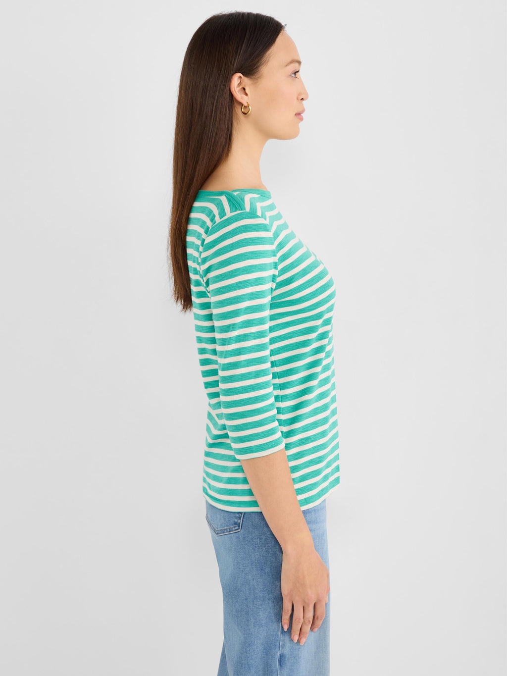 NZT 3/4 Sleeve Stripe Envelope Boat Tee