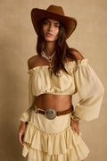 Panama Baby Yellow Chiffon Top