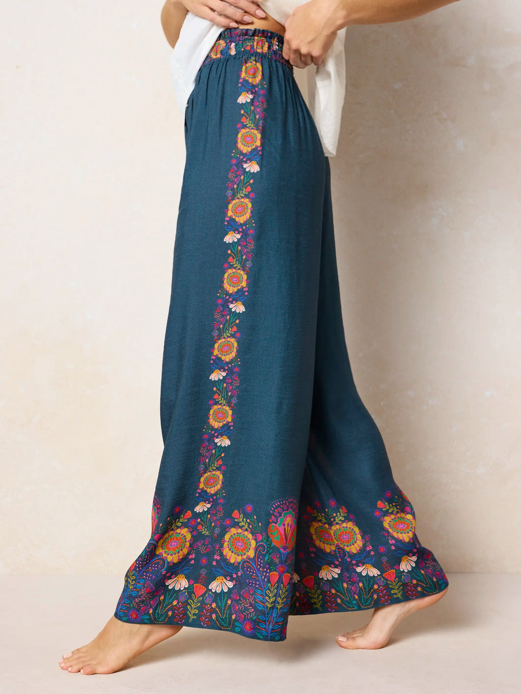 Cece Wide Leg Pants - Slate Blue