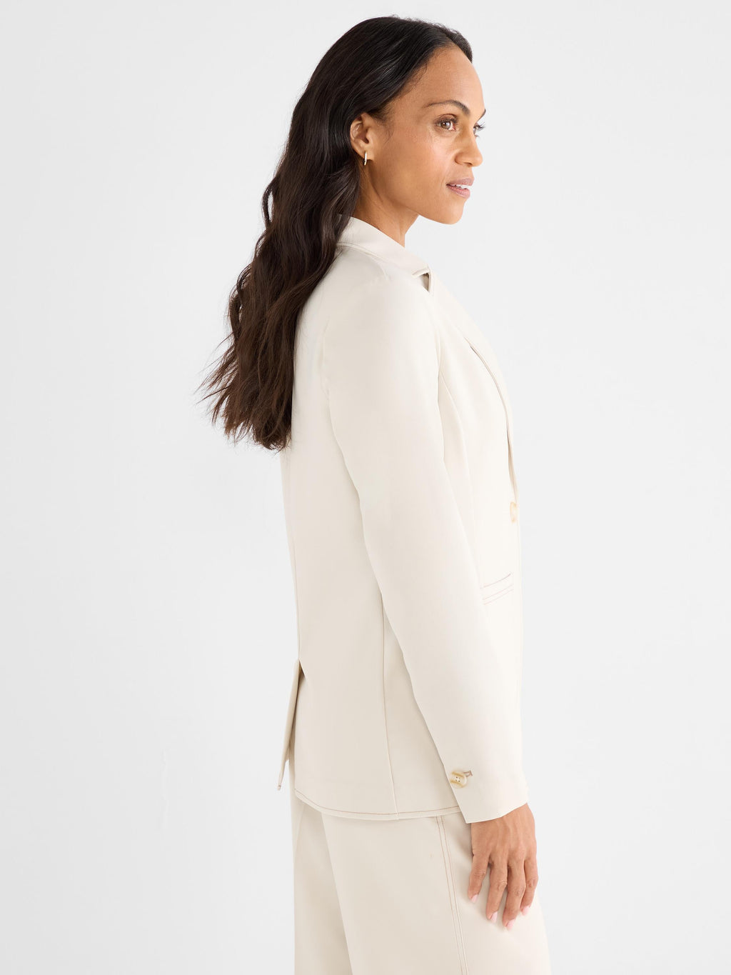 Sleek Stretch Accent Stitch Blazer