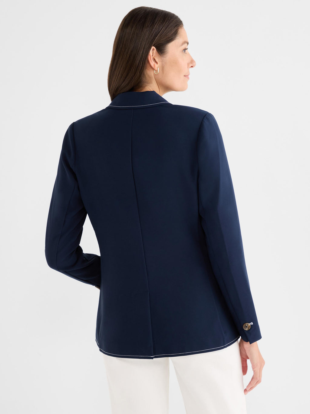 Sleek Stretch Accent Stitch Blazer