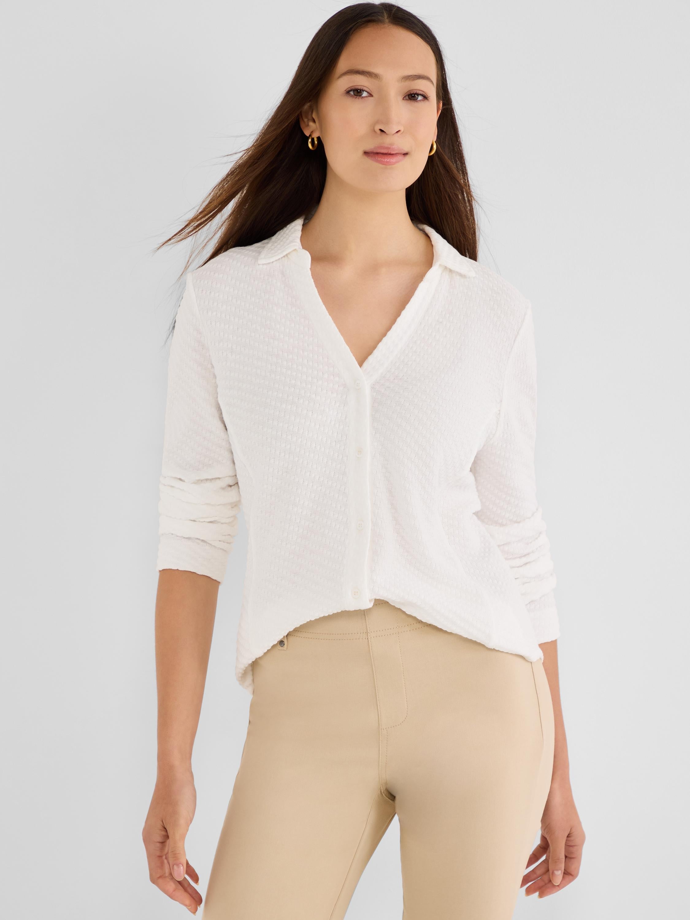 Textured Stitch Knit Shirt
