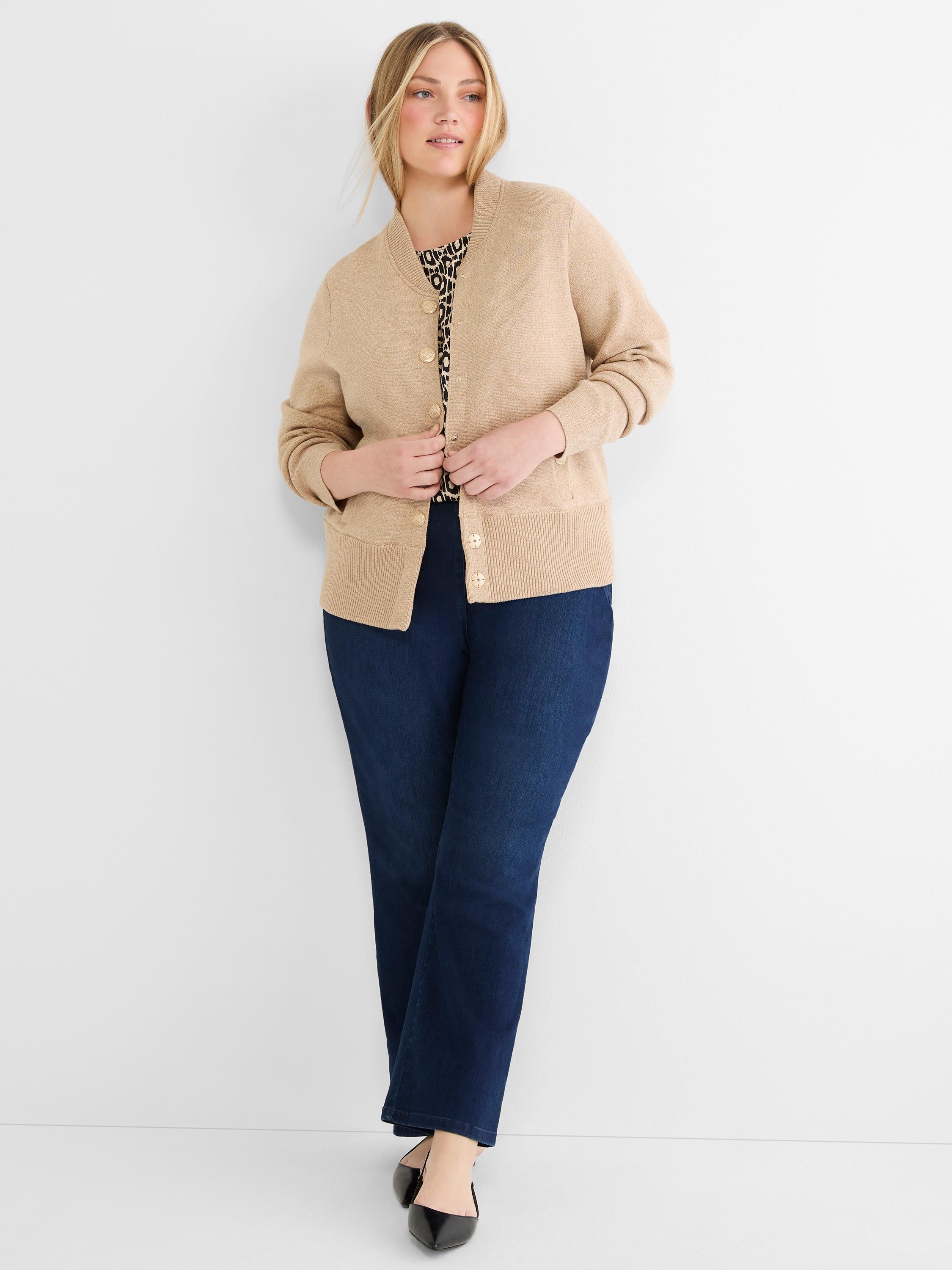 Knit Bomber Snap Jacket