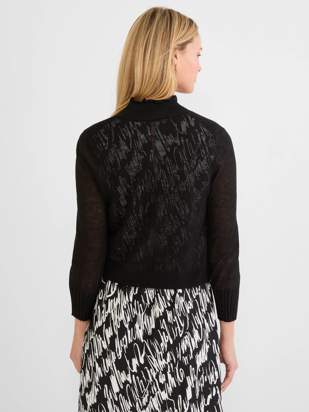Ruffle Featherknit Cardigan