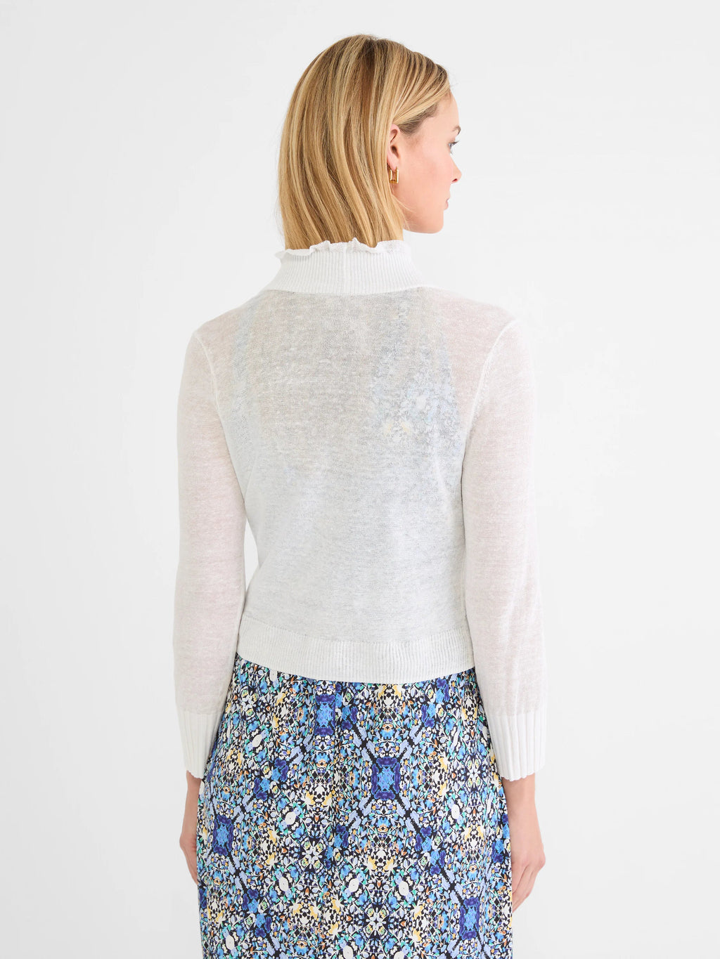 Ruffle Featherknit Cardigan