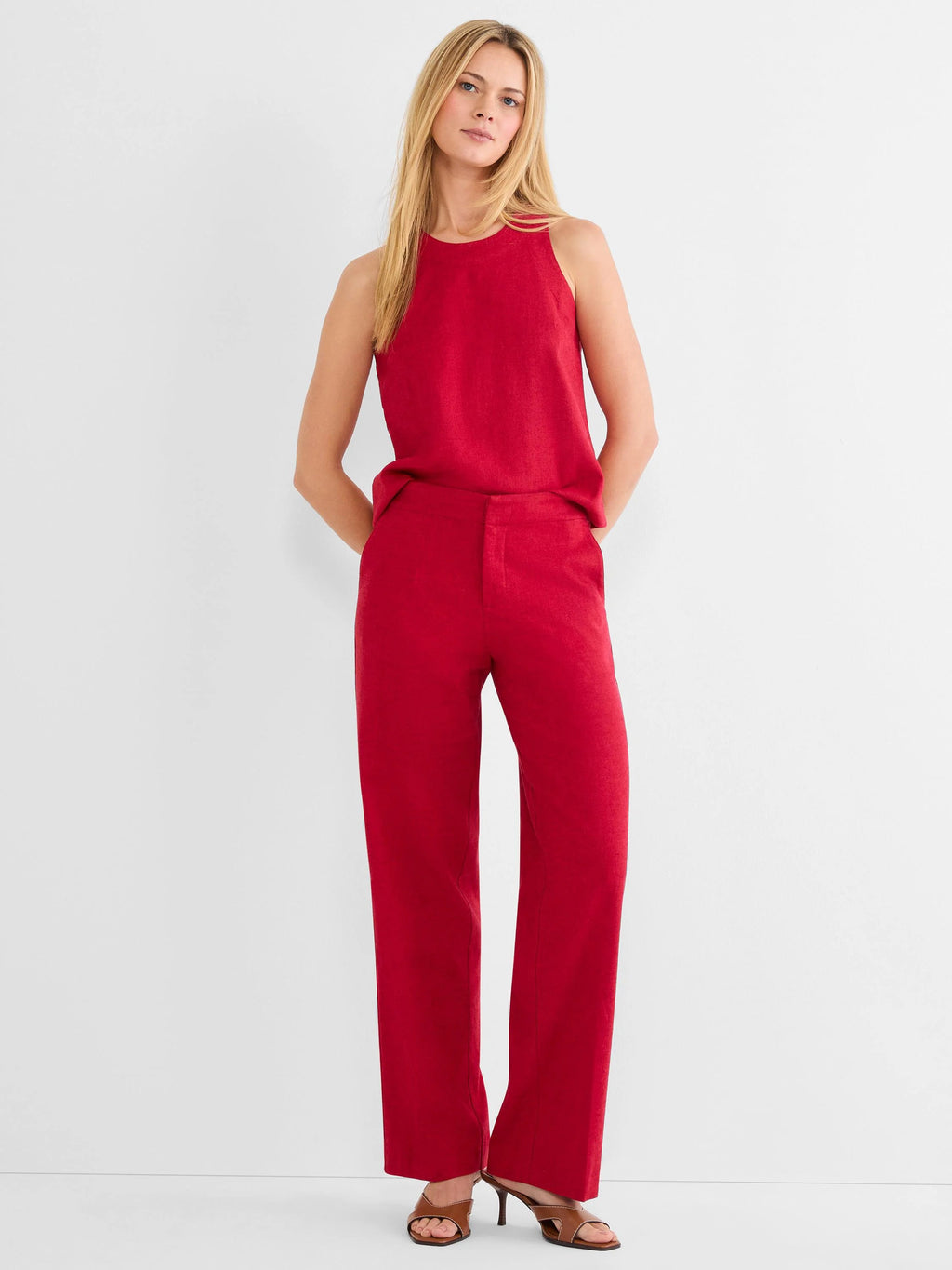 Stretch Linen Pop On Tank