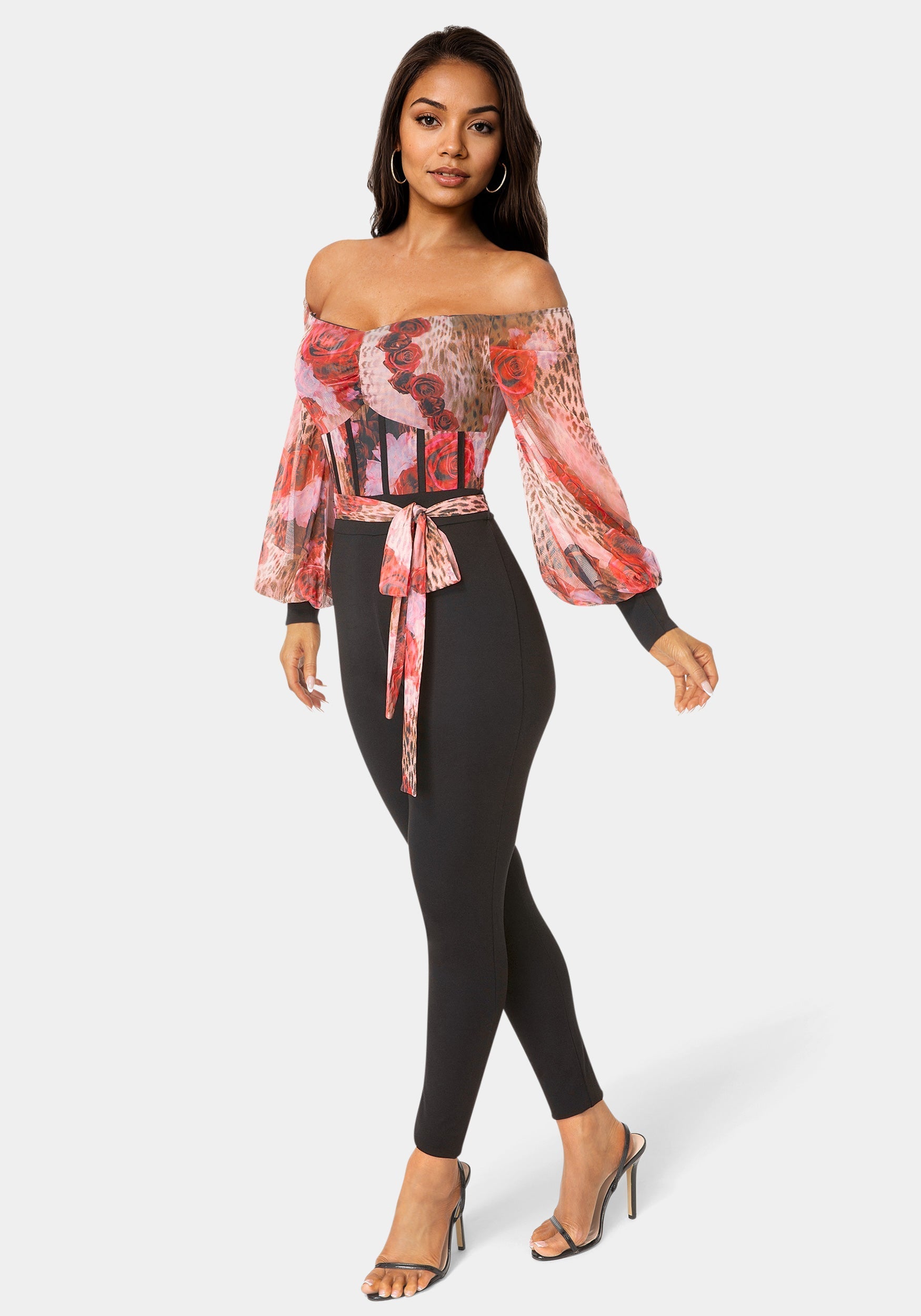 Mesh Off Shoulder Catsuit