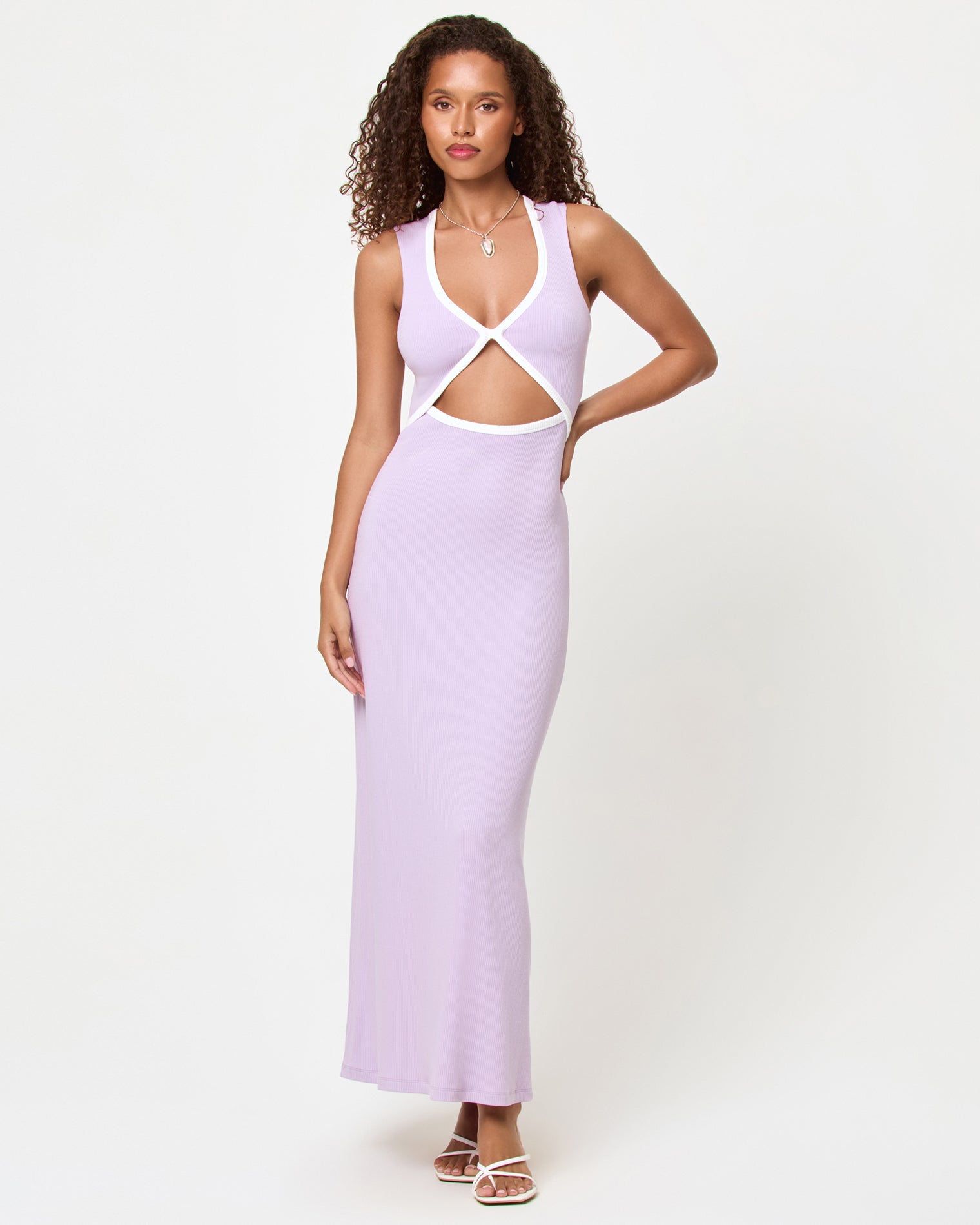 Steph Dress - Lilac-Cream