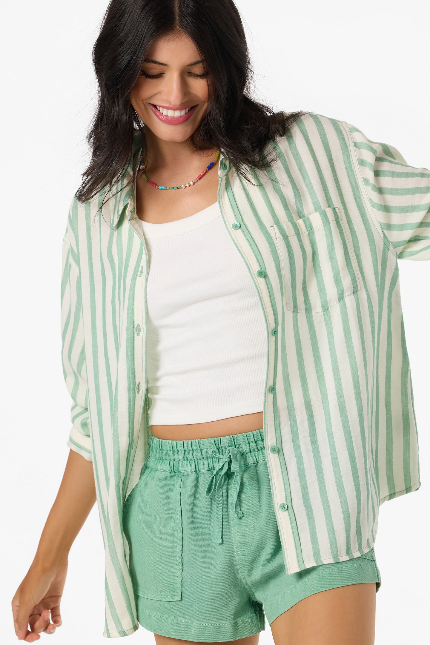 Leni Stripe Relaxed Long Sleeve Top