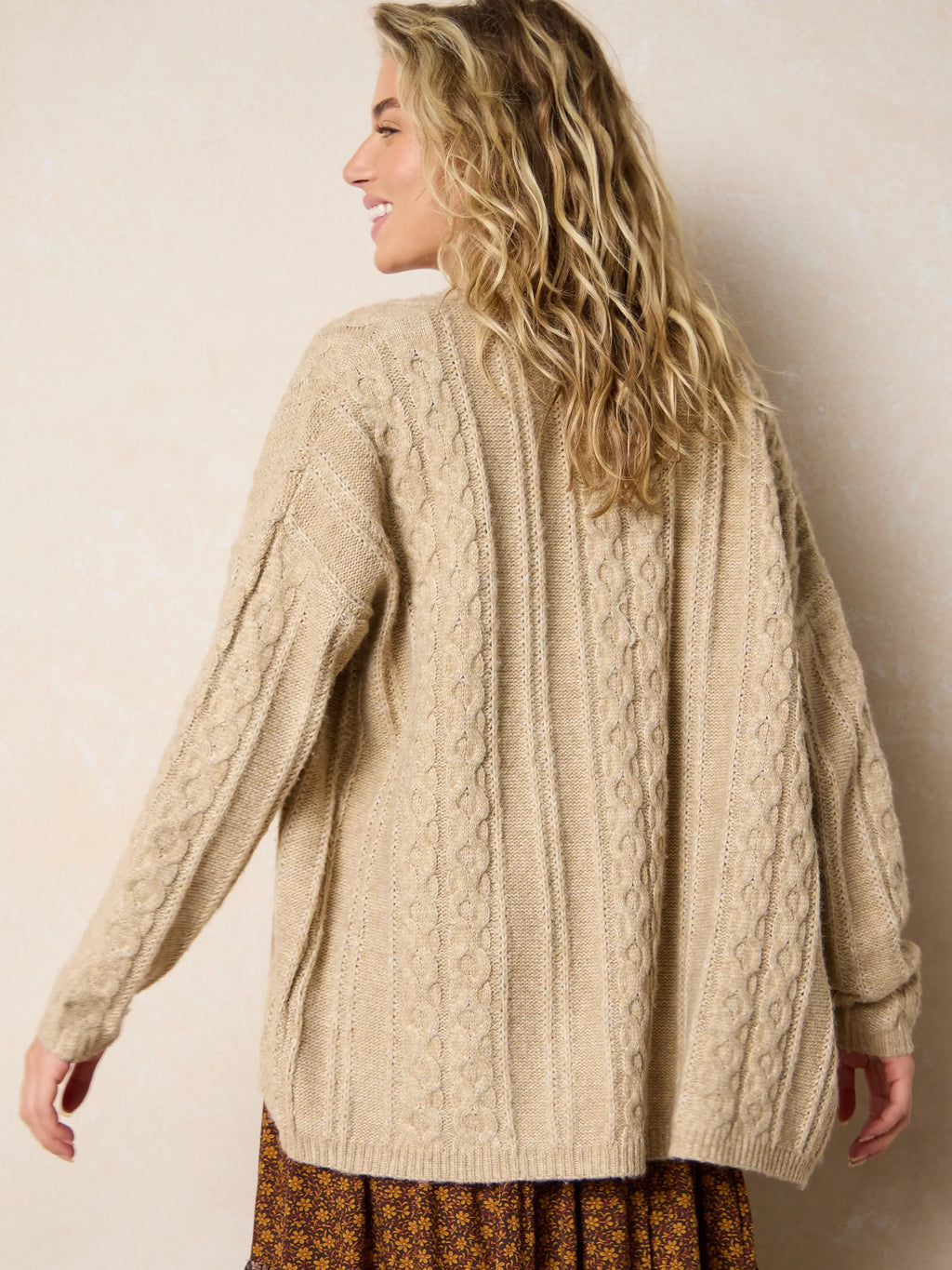 So Soft Grandpa Cardigan - Tan