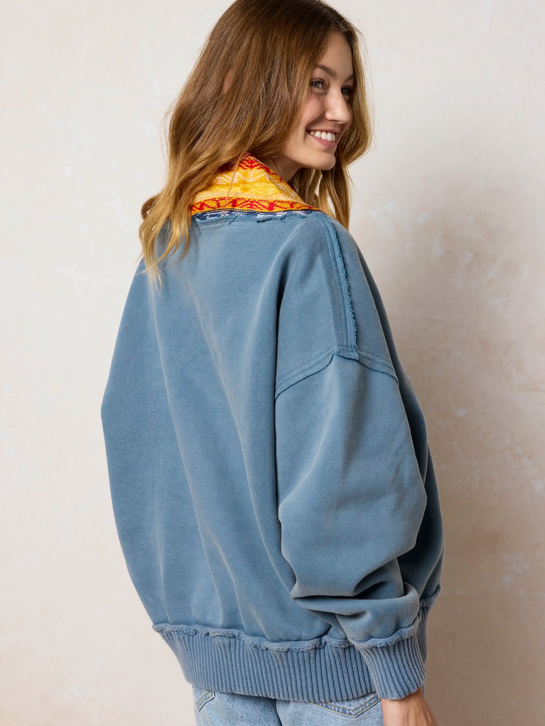 Tyler Intarsia Sweatshirt - Washed Navy