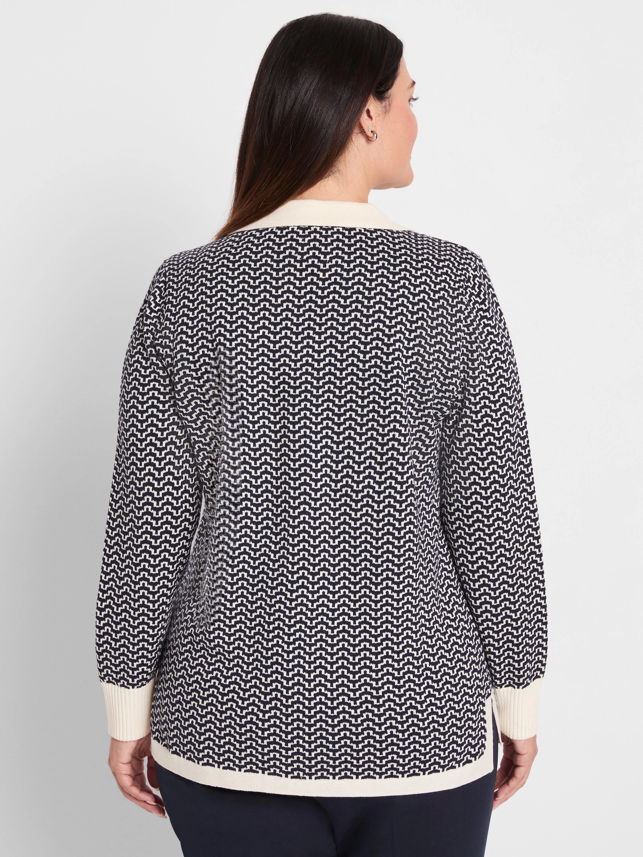 Two Tone Jacquard Sweater
