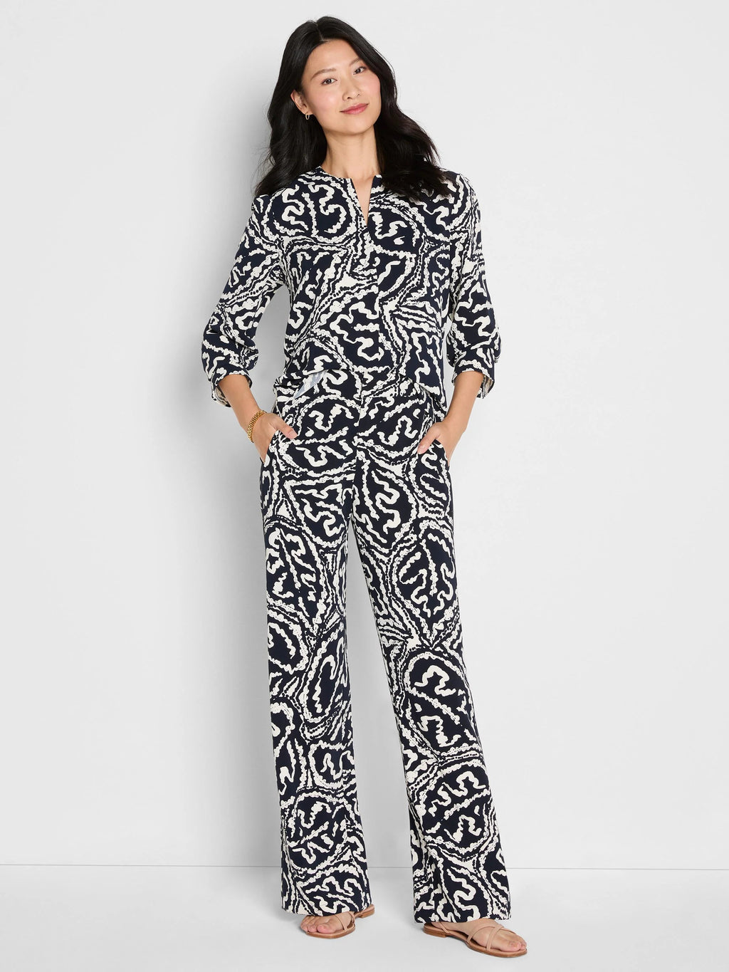 Indigo Leaf Eliot Wide-Leg Pant