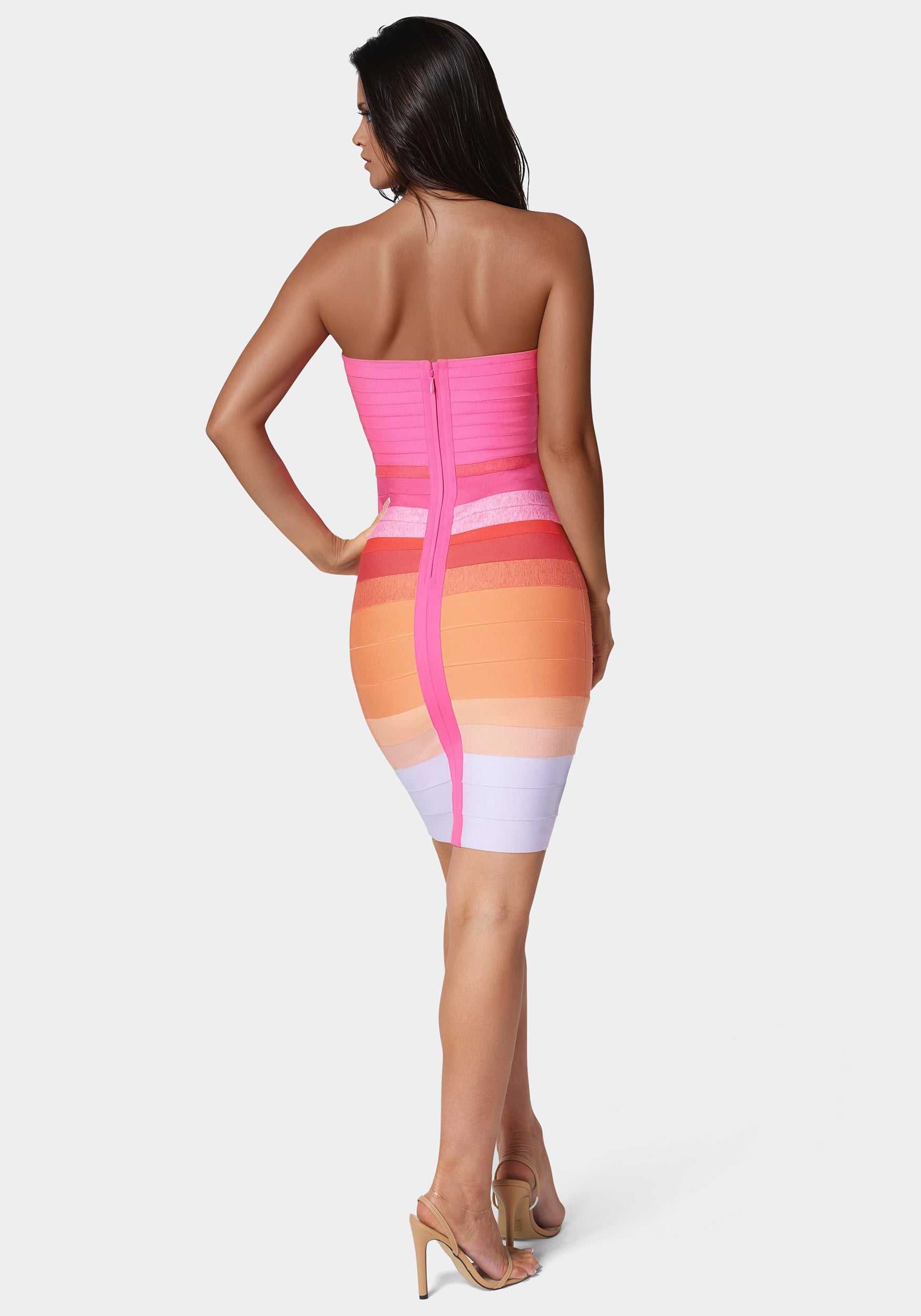 Ombre Bandage Strapless