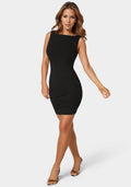 Ribbed Boatneck Mini Dress