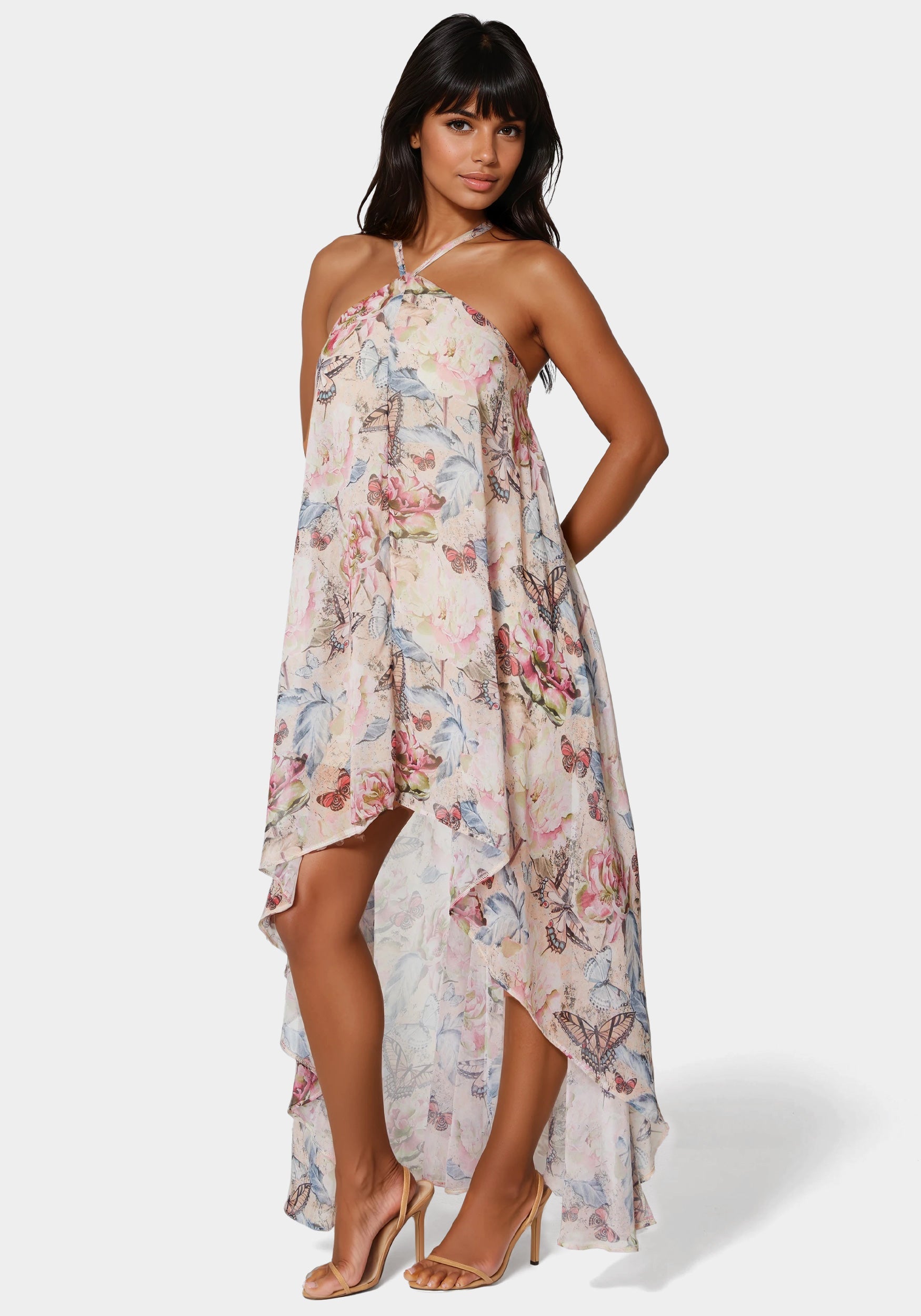 High Low Chiffon Maxi Dress