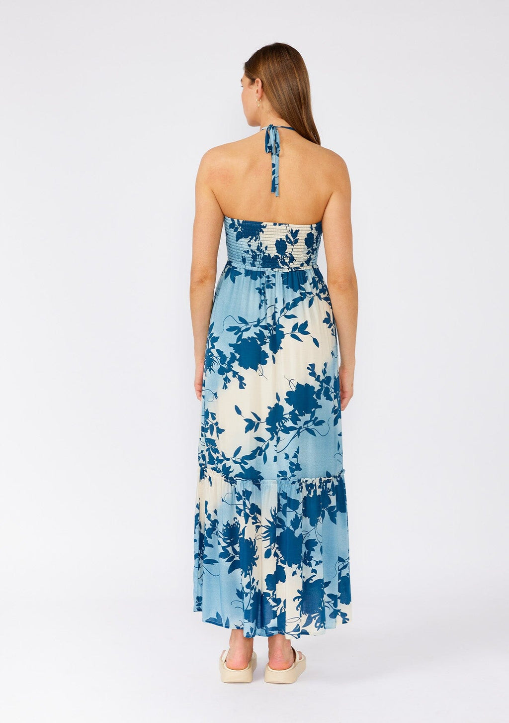 Ocean Eyes Halter Maxi Dress